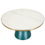Tully Collection Coffee Table – Black/Gold Rim, Black Glass/Sintered Stone Top - Elax Furniture