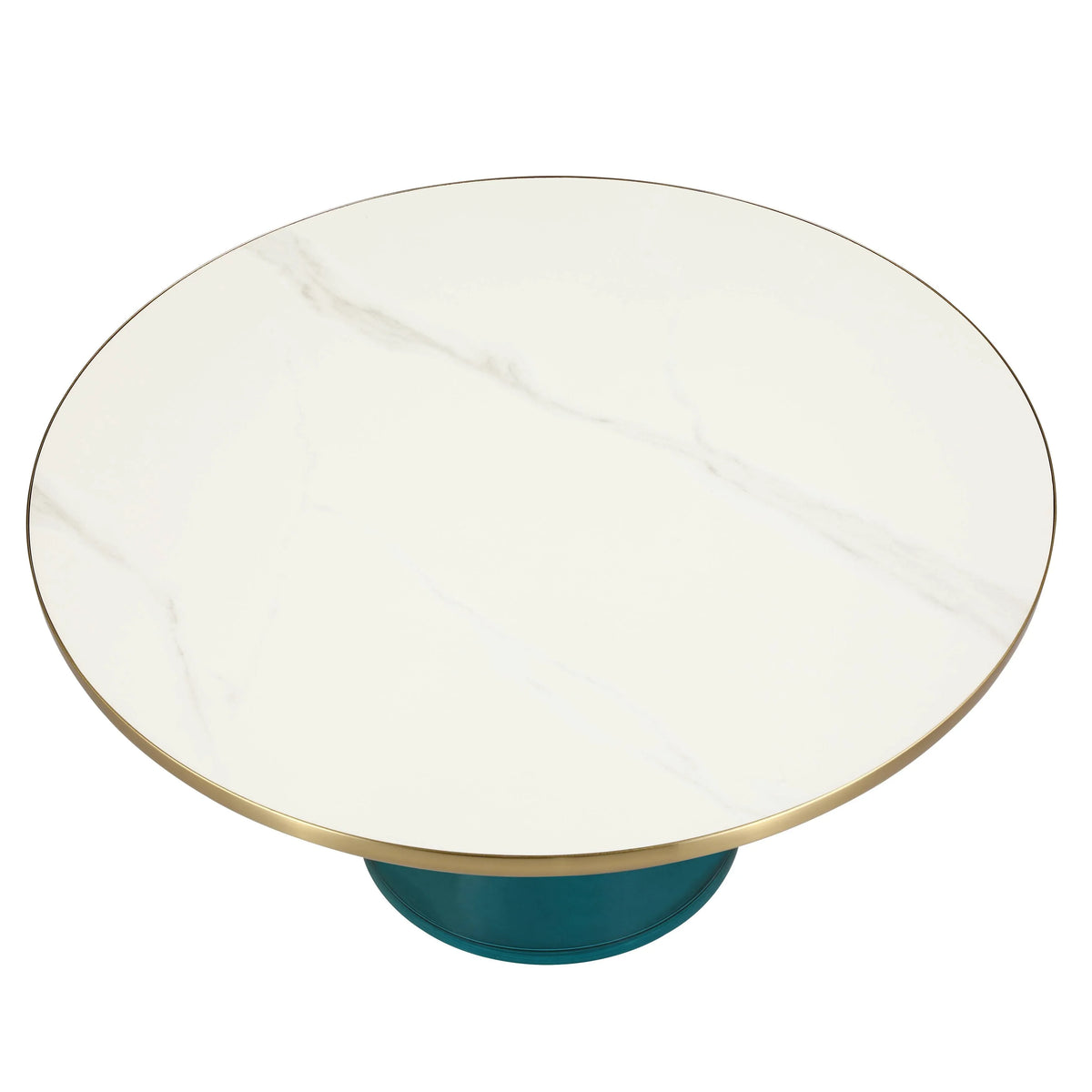Tully Collection Coffee Table – Black/Gold Rim, Black Glass/Sintered Stone Top - Elax Furniture