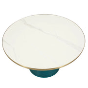 Tully Collection Coffee Table – Black/Gold Rim, Black Glass/Sintered Stone Top - Elax Furniture