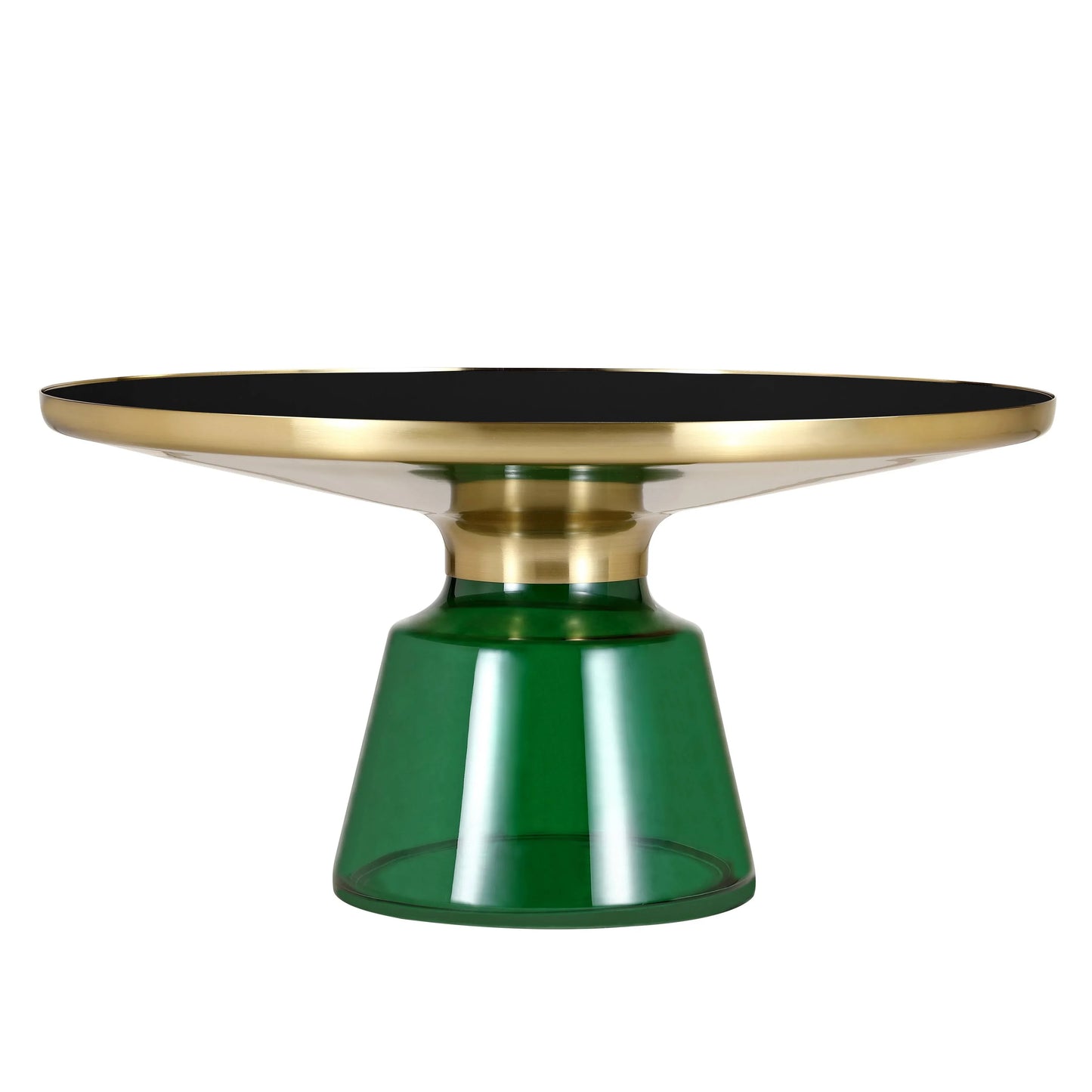 Tully Collection Coffee Table – Black/Gold Rim, Black Glass/Sintered Stone Top - Elax Furniture
