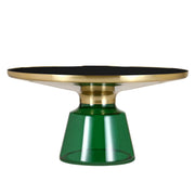 Tully Collection Coffee Table – Black/Gold Rim, Black Glass/Sintered Stone Top - Elax Furniture