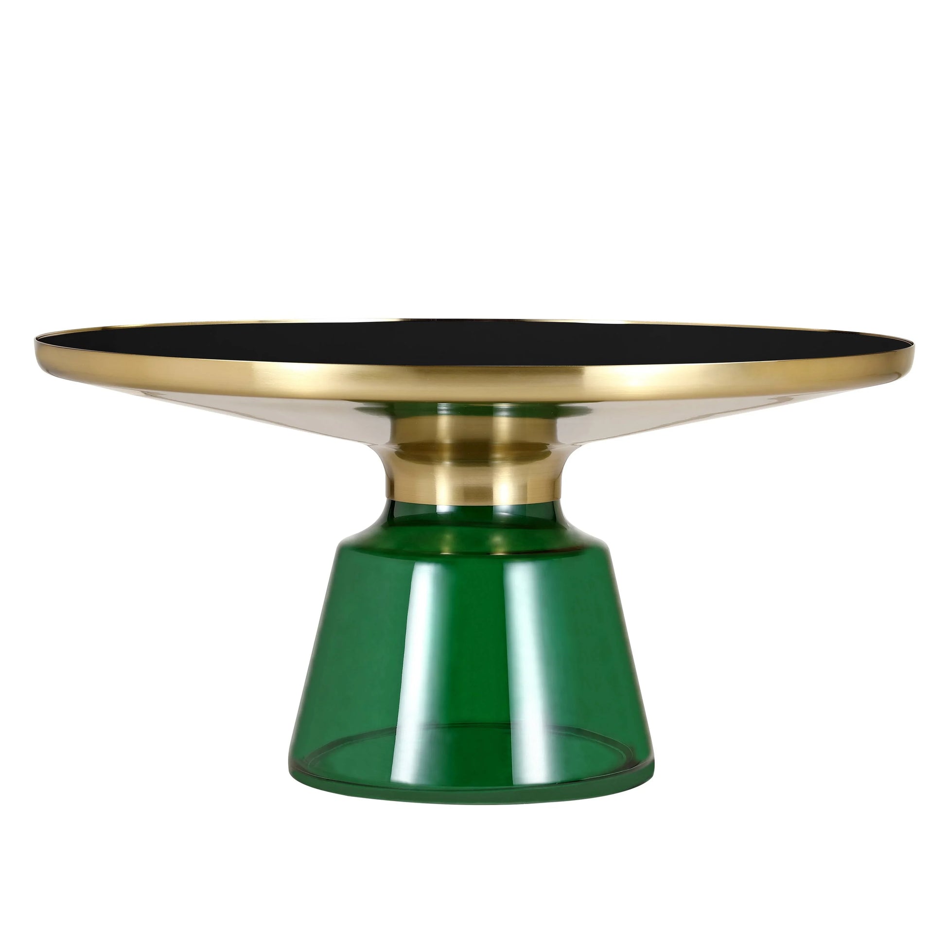 Tully Collection Coffee Table – Black/Gold Rim, Black Glass/Sintered Stone Top - Elax Furniture