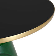 Tully Collection Coffee Table – Black/Gold Rim, Black Glass/Sintered Stone Top - Elax Furniture