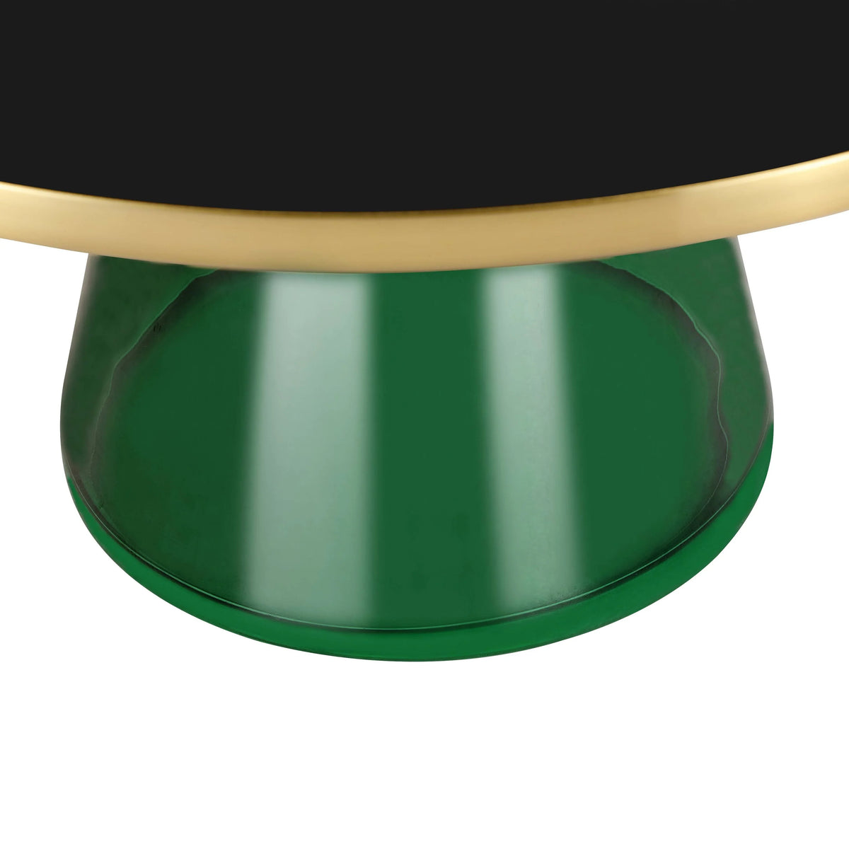 Tully Collection Coffee Table – Black/Gold Rim, Black Glass/Sintered Stone Top - Elax Furniture