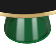 Tully Collection Coffee Table – Black/Gold Rim, Black Glass/Sintered Stone Top - Elax Furniture