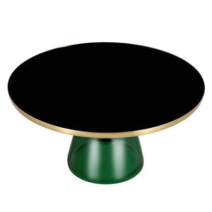 Tully Collection Coffee Table – Black/Gold Rim, Black Glass/Sintered Stone Top - Elax Furniture
