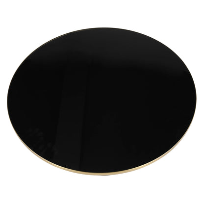 Tully Collection Coffee Table – Black/Gold Rim, Black Glass/Sintered Stone Top - Elax Furniture