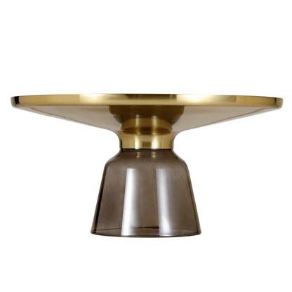 Tully Collection Coffee Table – Black/Gold Rim, Black Glass/Sintered Stone Top - Elax Furniture