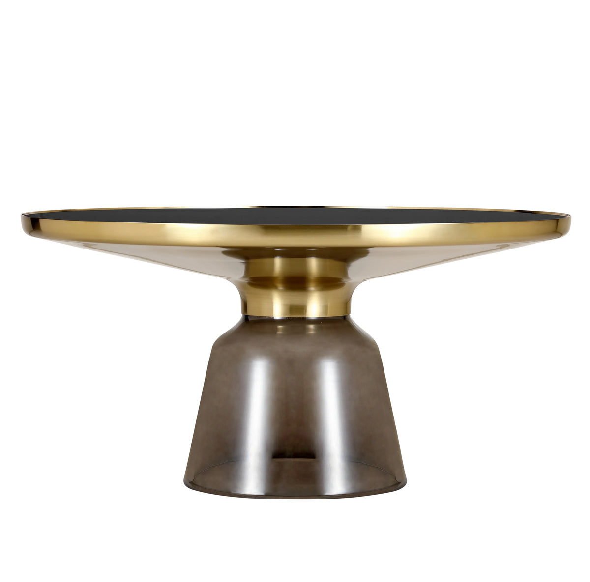 Tully Collection Coffee Table – Black/Gold Rim, Black Glass/Sintered Stone Top - Elax Furniture