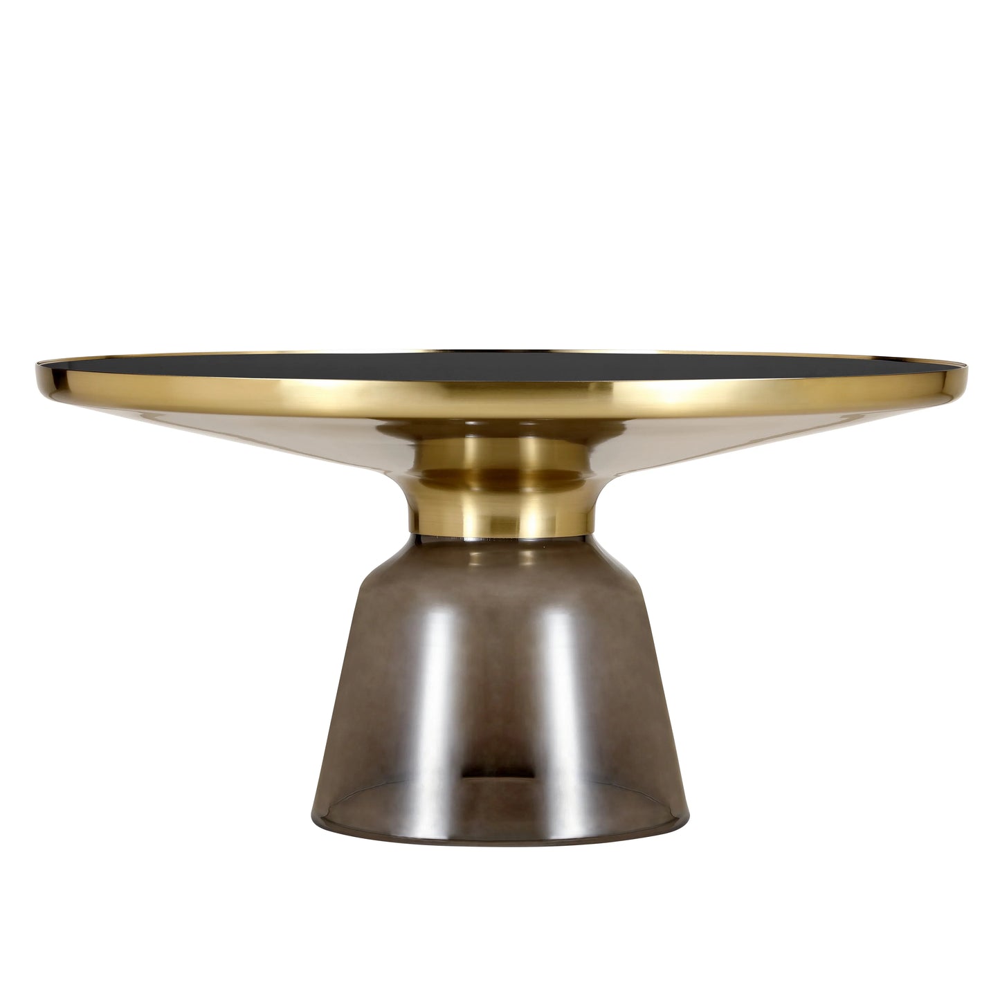 Tully Collection Coffee Table – Black/Gold Rim, Black Glass/Sintered Stone Top - Elax Furniture