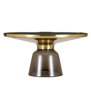 Tully Collection Coffee Table – Black/Gold Rim, Black Glass/Sintered Stone Top - Elax Furniture