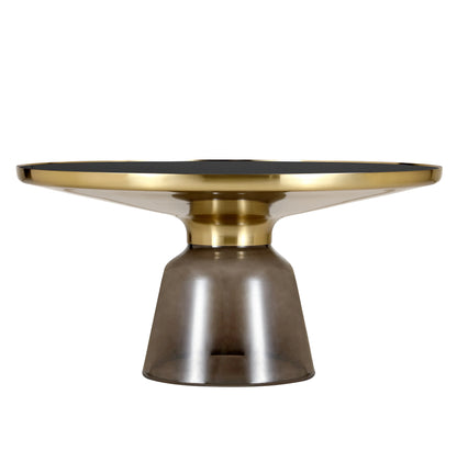 Tully Collection Coffee Table – Black/Gold Rim, Black Glass/Sintered Stone Top - Elax Furniture