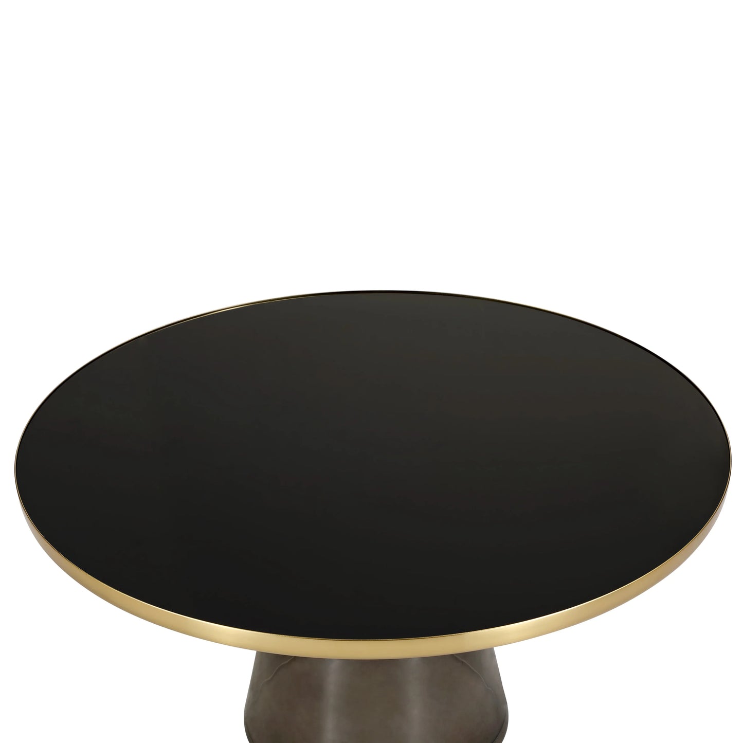 Tully Collection Coffee Table – Black/Gold Rim, Black Glass/Sintered Stone Top - Elax Furniture
