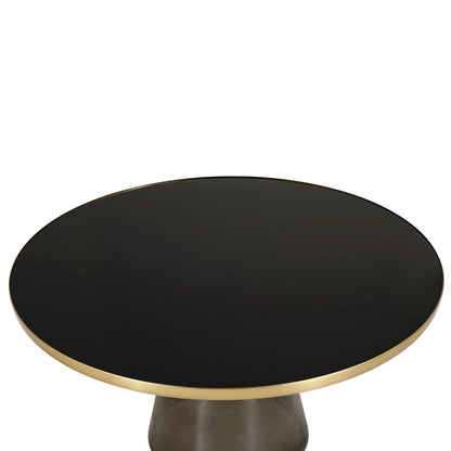 Tully Collection Coffee Table – Black/Gold Rim, Black Glass/Sintered Stone Top - Elax Furniture