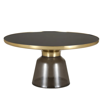 Tully Collection Coffee Table – Black/Gold Rim, Black Glass/Sintered Stone Top - Elax Furniture