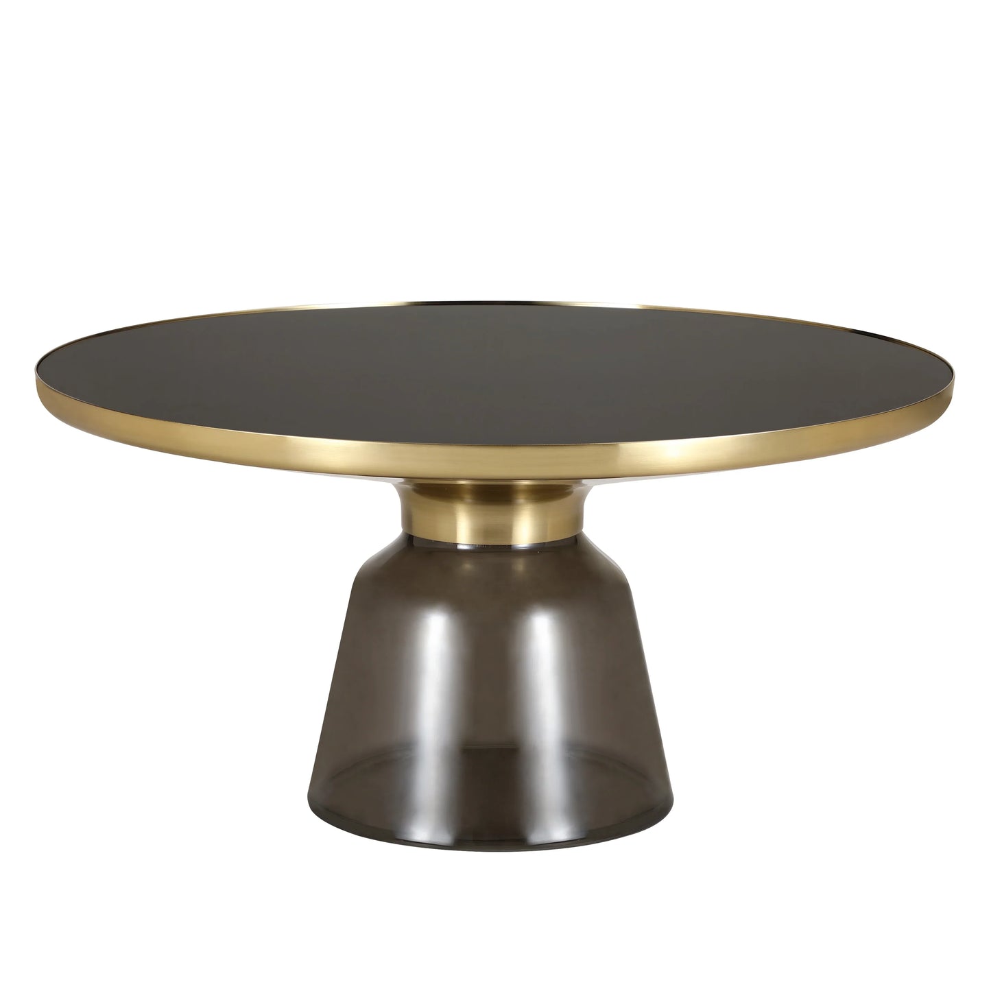Tully Collection Coffee Table – Black/Gold Rim, Black Glass/Sintered Stone Top - Elax Furniture