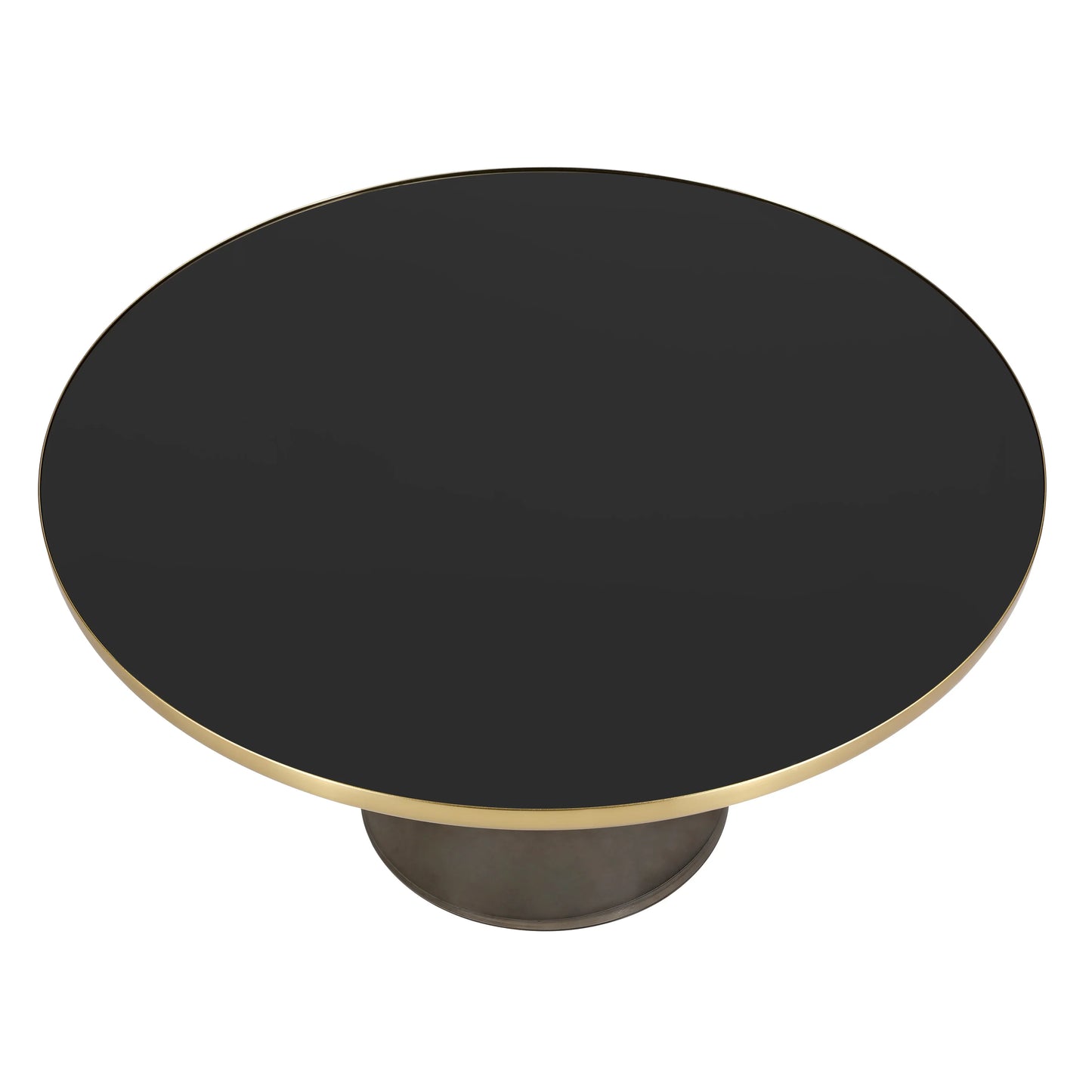 Tully Collection Coffee Table – Black/Gold Rim, Black Glass/Sintered Stone Top - Elax Furniture