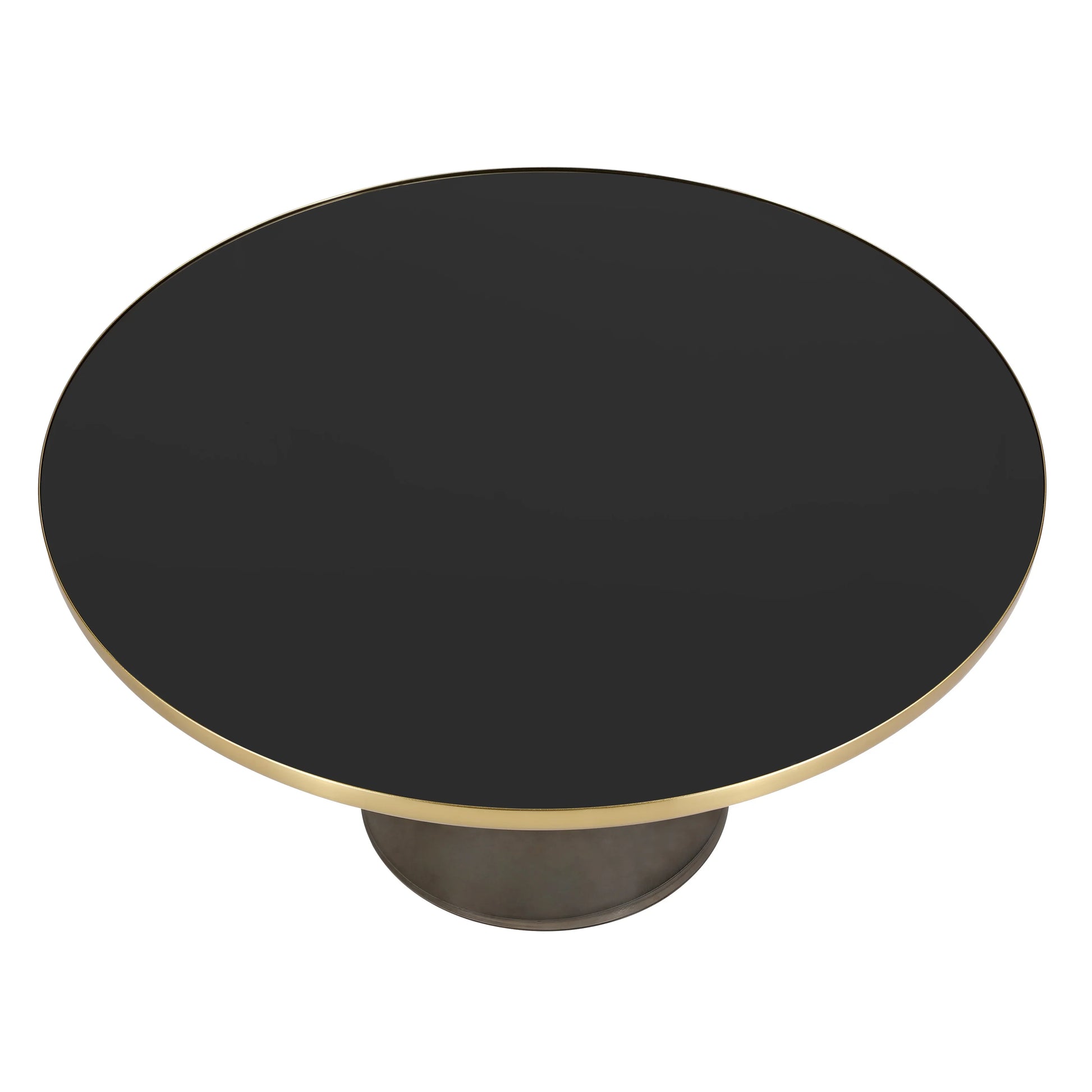 Tully Collection Coffee Table – Black/Gold Rim, Black Glass/Sintered Stone Top - Elax Furniture