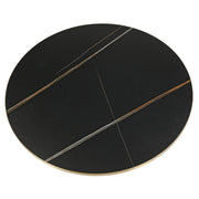 Tully Collection Coffee Table – Black/Gold Rim, Black Glass/Sintered Stone Top - Elax Furniture