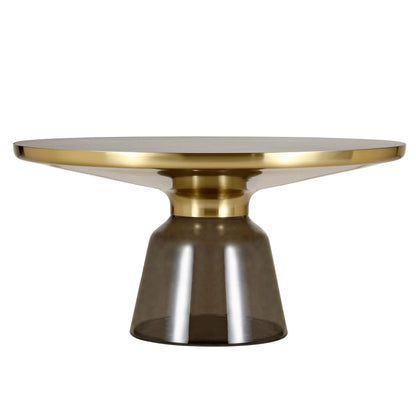 Tully Collection Coffee Table – Black/Gold Rim, Black Glass/Sintered Stone Top - Elax Furniture
