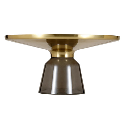 Tully Collection Coffee Table – Black/Gold Rim, Black Glass/Sintered Stone Top - Elax Furniture
