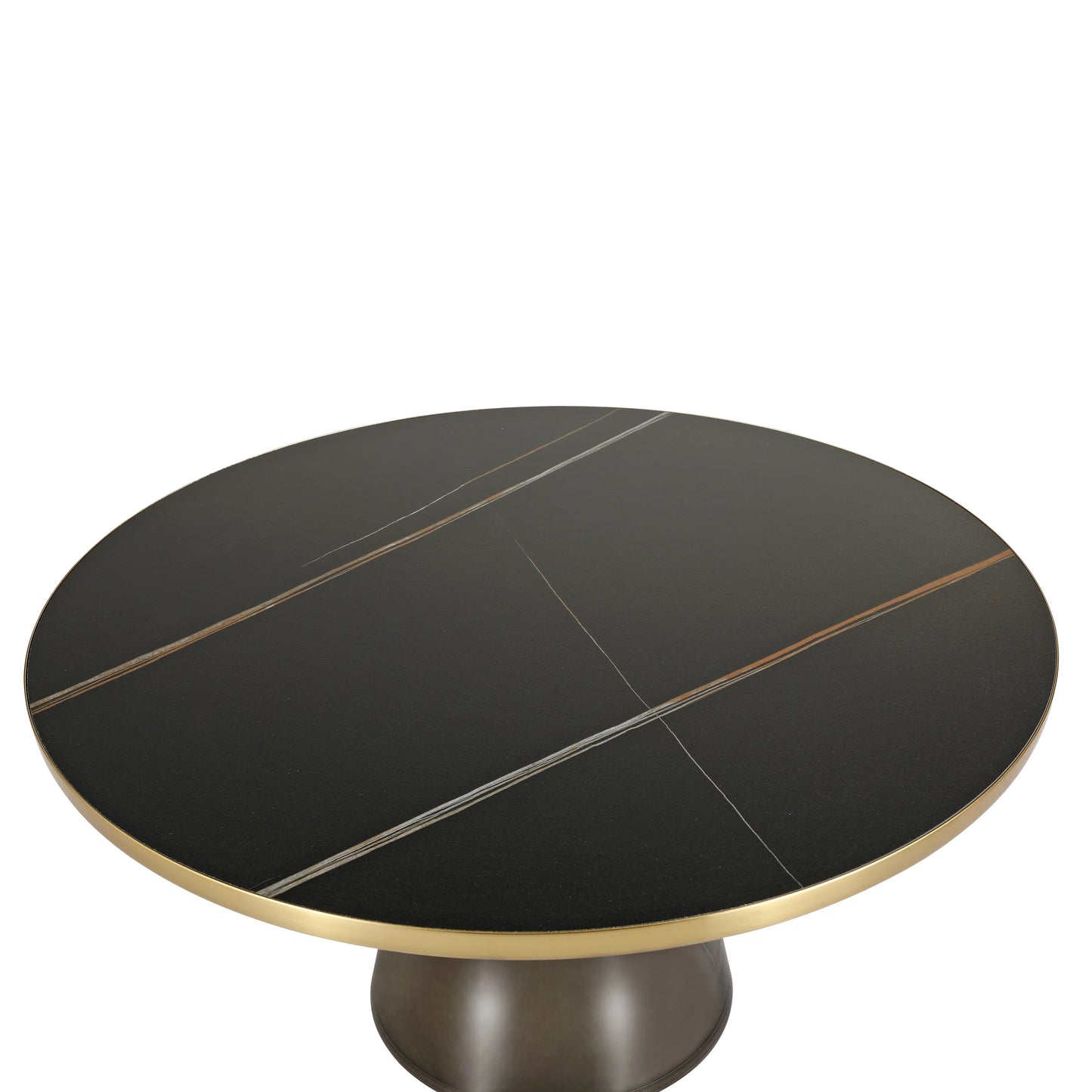 Tully Collection Coffee Table – Black/Gold Rim, Black Glass/Sintered Stone Top - Elax Furniture