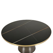Tully Collection Coffee Table – Black/Gold Rim, Black Glass/Sintered Stone Top - Elax Furniture