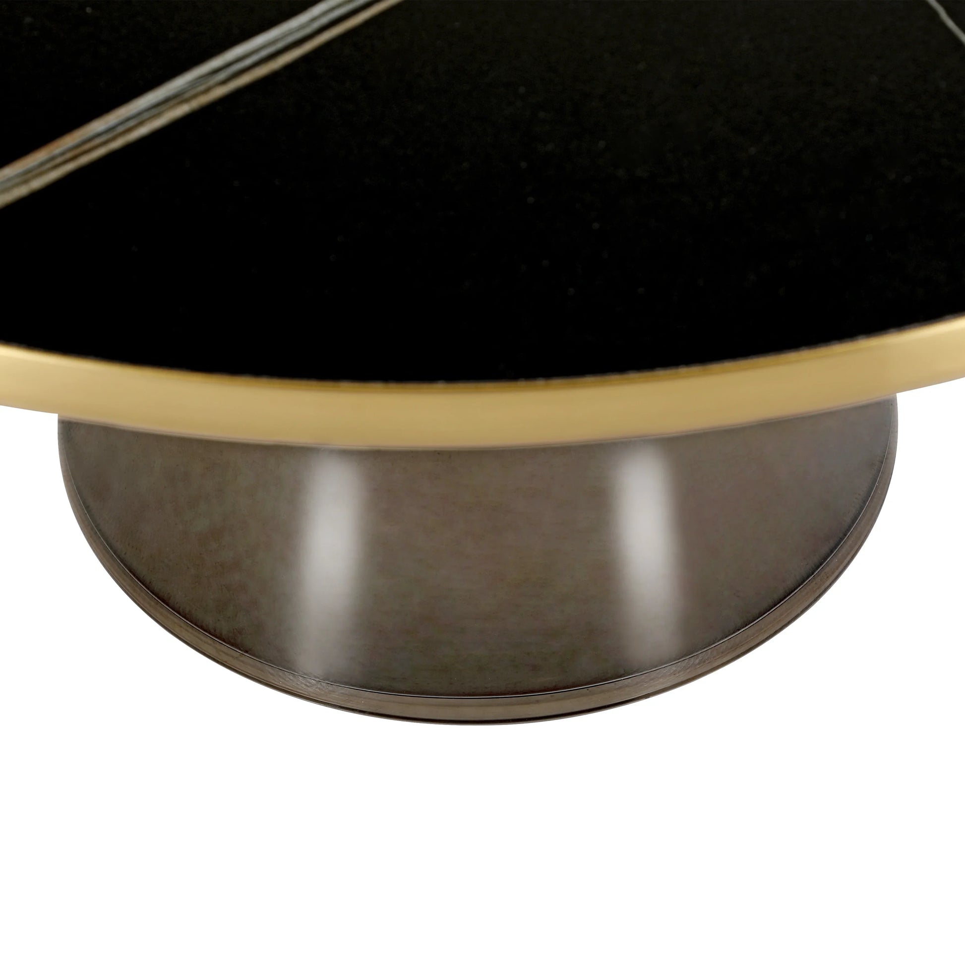 Tully Collection Coffee Table – Black/Gold Rim, Black Glass/Sintered Stone Top - Elax Furniture
