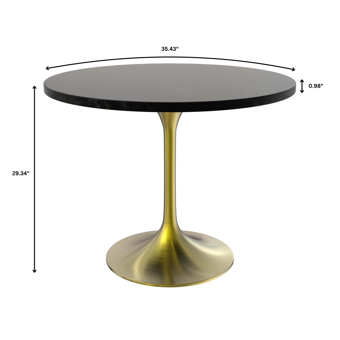 Verve 5-Piece Dining Set with 36" Round MDF Top Table and 4 Leather/Suede Fabric/Velvet Dining Side Chairs - Elax Furniture