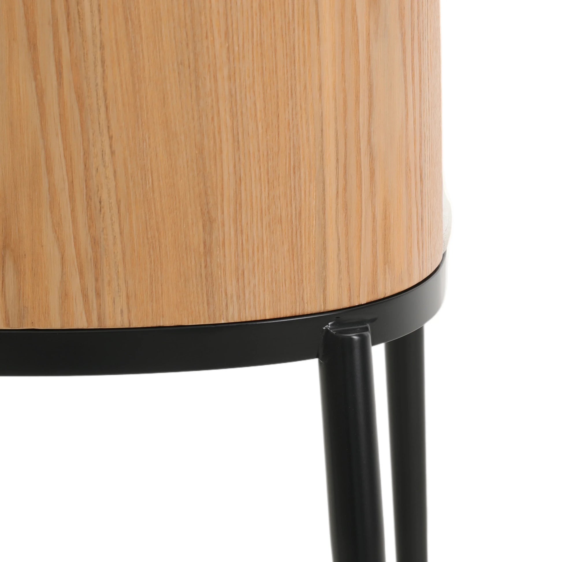 Ravenna 6-Piece Dining Set with 63" Rectangular Dining Table in Natural Wood MDF and 5 Leather/Fabric/Suede Fabric Dining Chairs - Elax Furniture