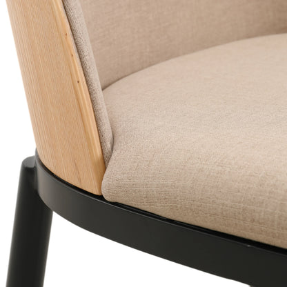 Verve 5-Piece Dining Set with 36" Round MDF Top Table and 4 Leather/Suede Fabric/Velvet Dining Side Chairs - Elax Furniture