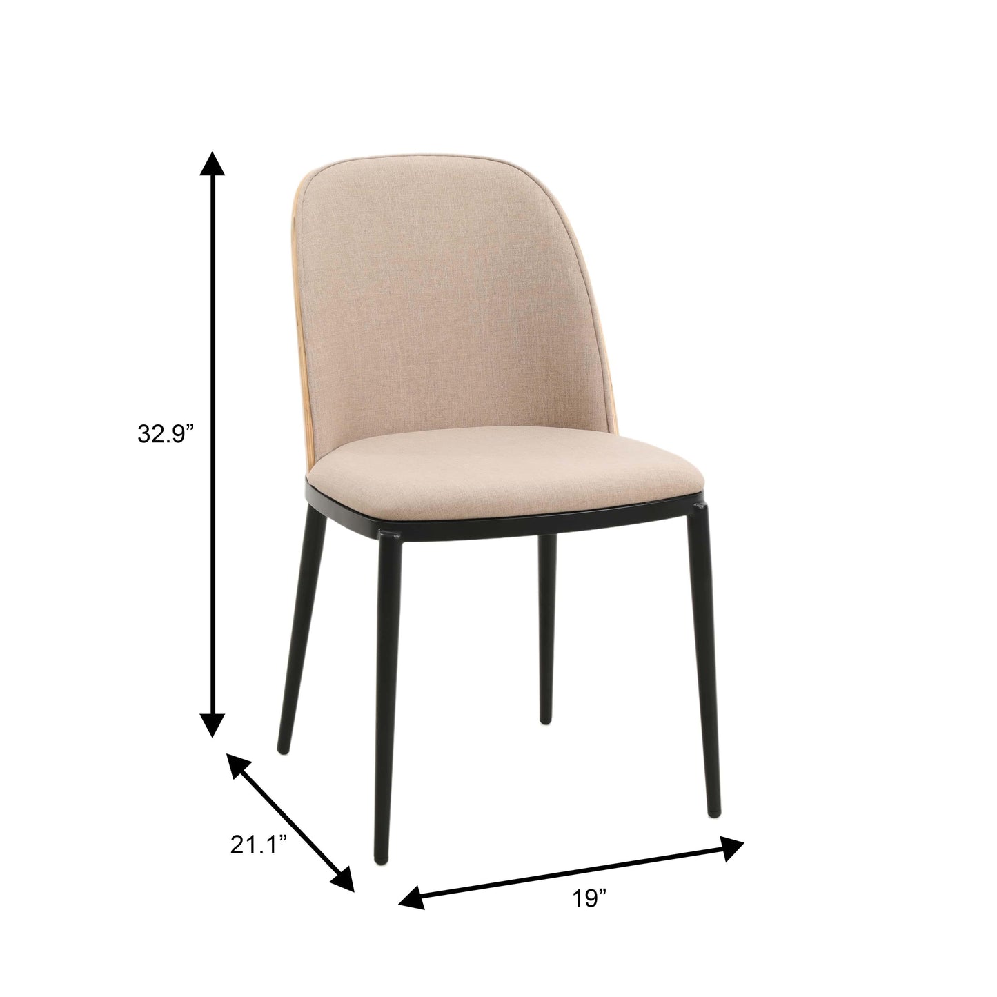 Verve 5-Piece Dining Set with 36" Round MDF Top Table and 4 Leather/Suede Fabric/Velvet Dining Side Chairs - Elax Furniture