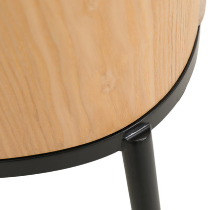 Ravenna 6-Piece Dining Set with 63" Rectangular Dining Table in Natural Wood MDF and 5 Leather/Fabric/Suede Fabric Dining Chairs - Elax Furniture