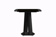 Voren 7-Piece Dining Set with 55" Rectangular Dining Table in Black Glass Top and 6 Leather/Velvet/Suede Fabric Dining Chairs - Elax Furniture