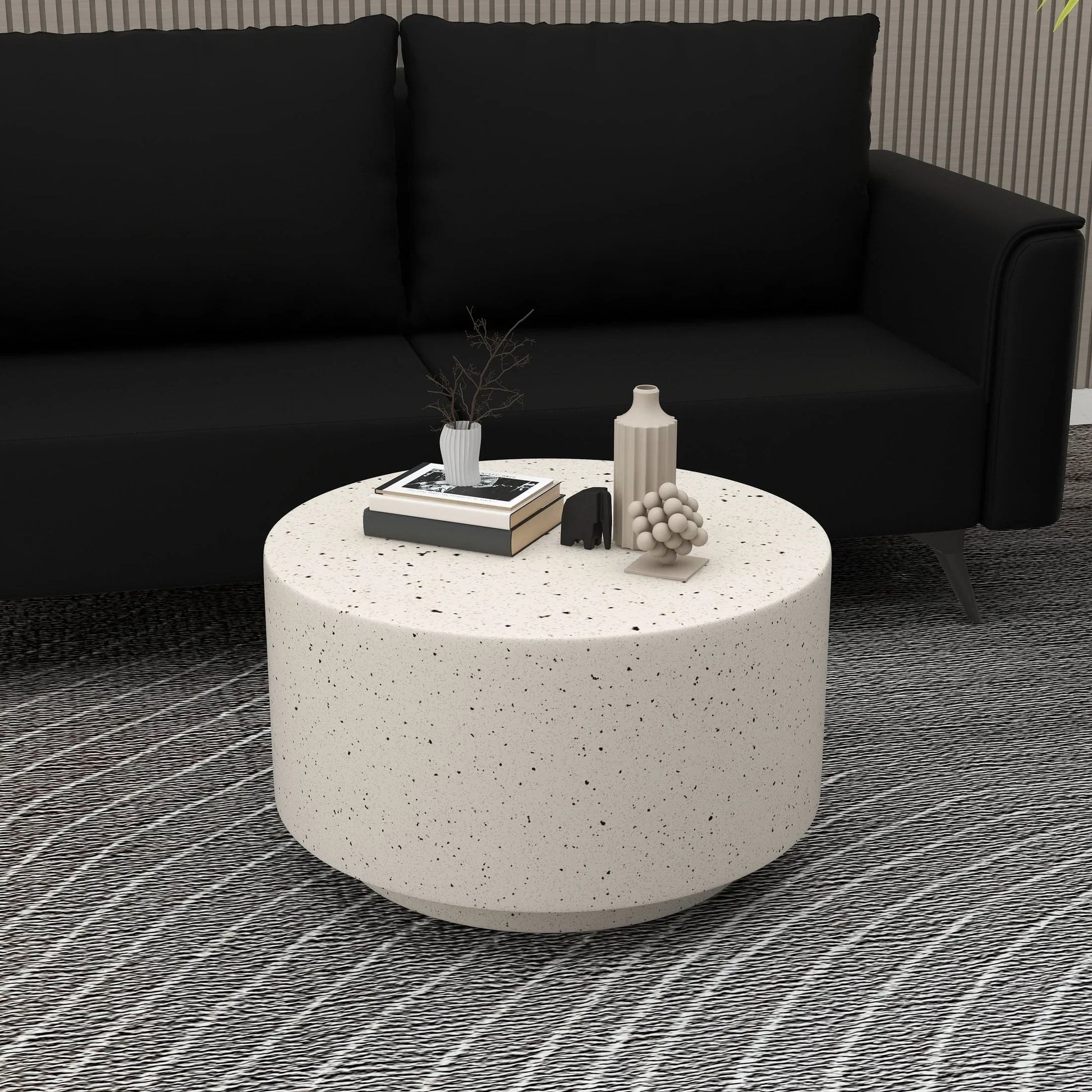 Terra 36" Round Coffee Table in Fiberstone for Indoor and Outdoor - Elax Furniture