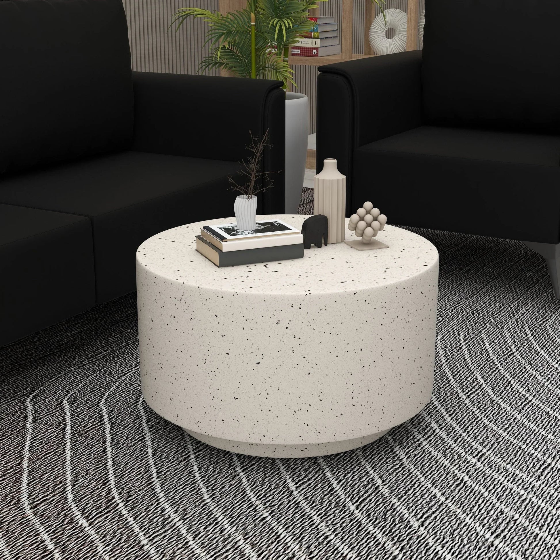 Terra 36" Round Coffee Table in Fiberstone for Indoor and Outdoor - Elax Furniture