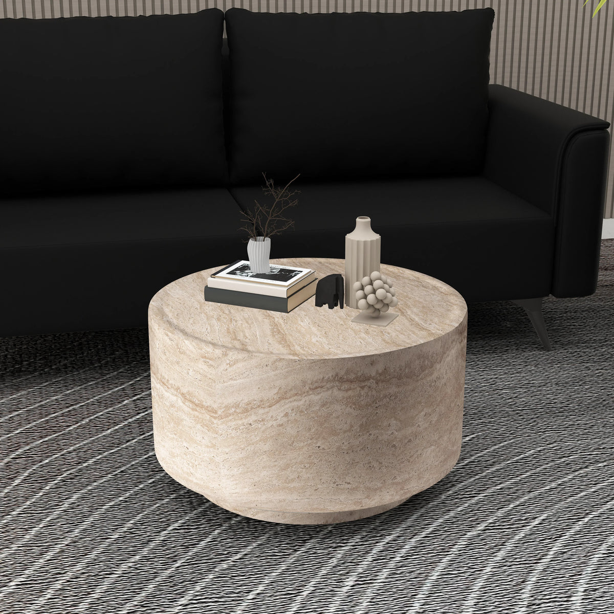 Terra 36" Round Coffee Table in Fiberstone for Indoor and Outdoor - Elax Furniture