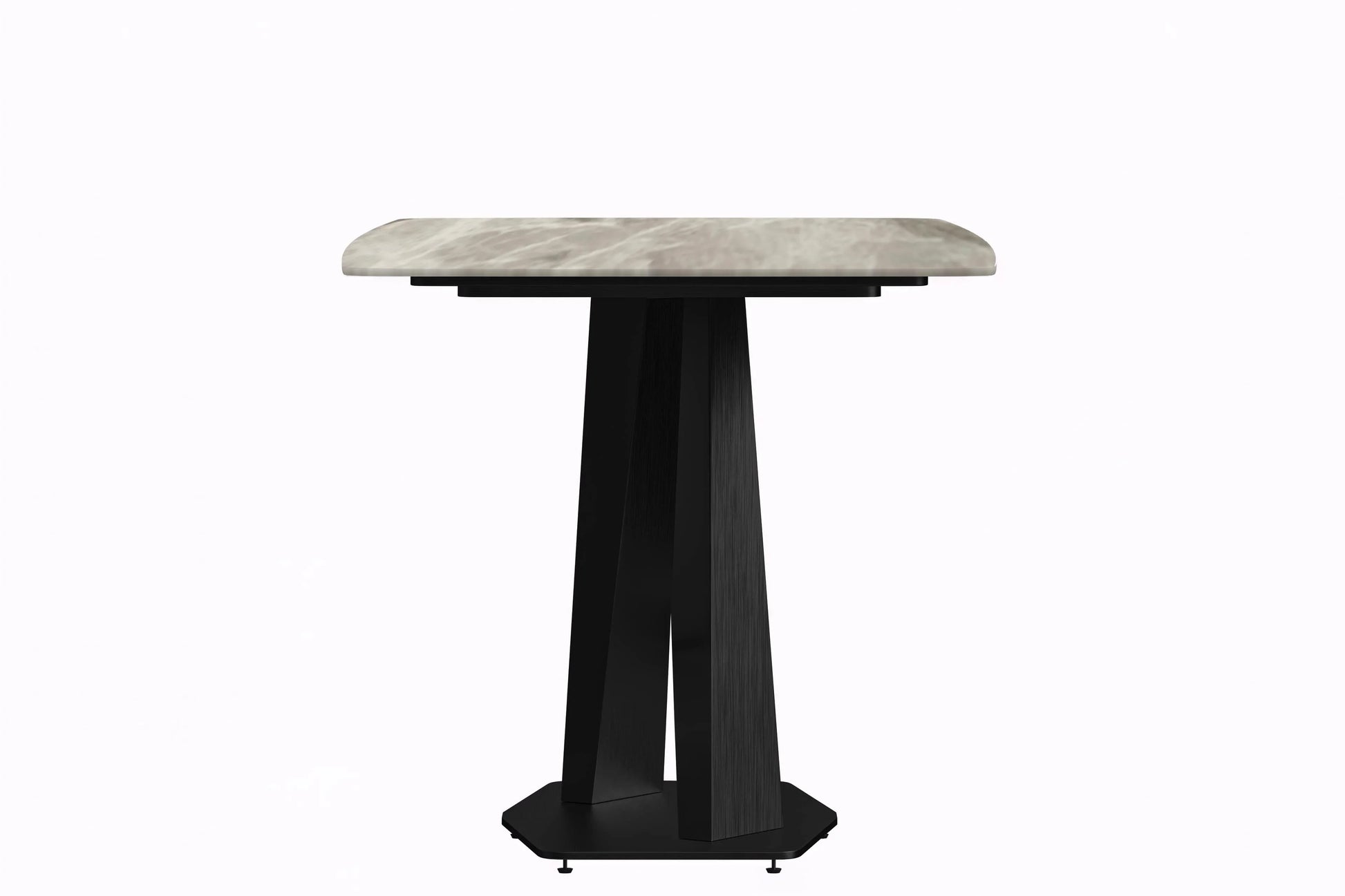 Voren 7-Piece Dining Set with 55" Rectangular Dining Table in Deep Grey Sintered Stone Top and 6 Leather/Velvet/Suede Fabric Dining Chairs - Elax Furniture