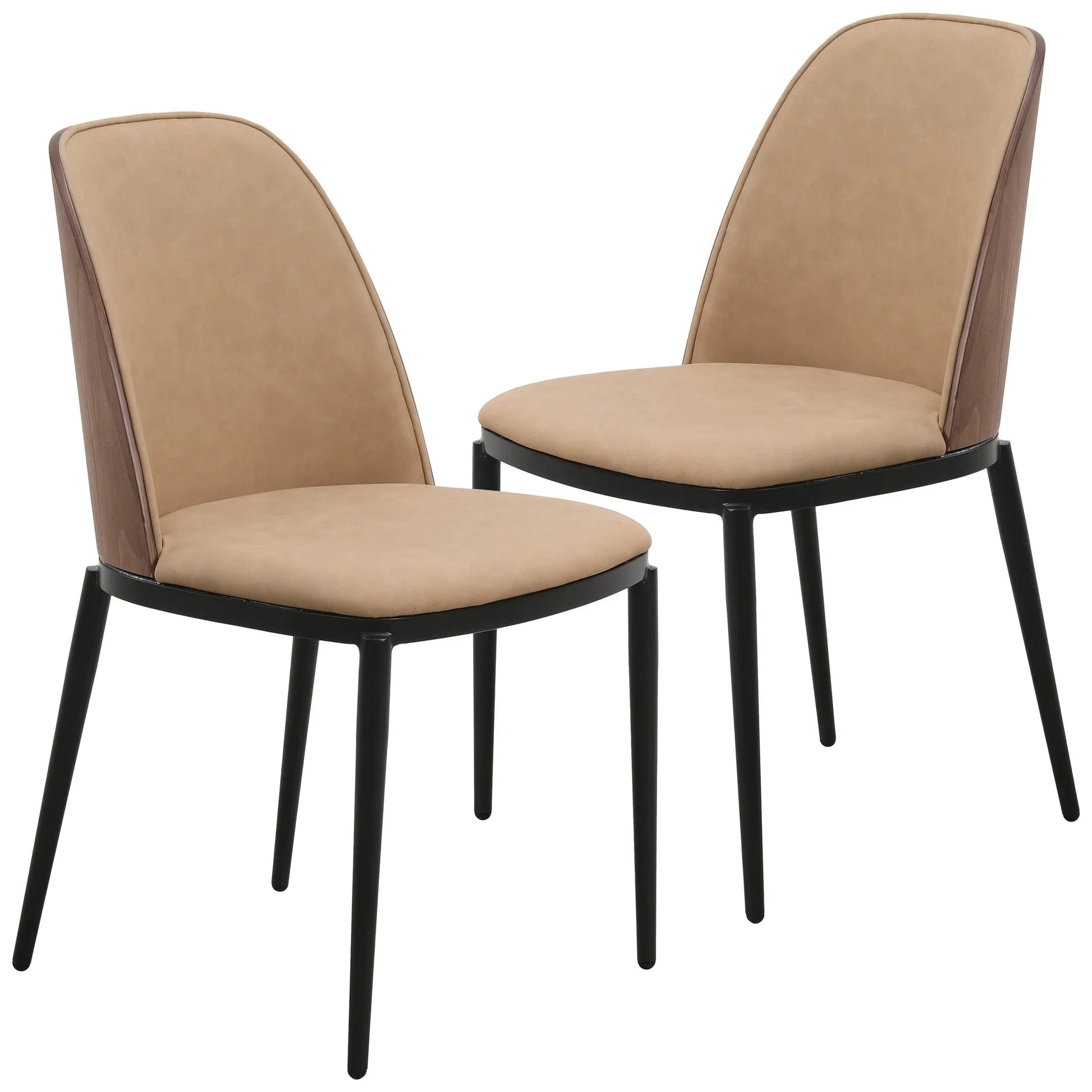 Tule Dining Side Chair with Upholstered Seat and Powder-Coated Steel Frame Set of 2 - Elax Furniture