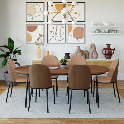 Tule Dining Side Chair with Upholstered Seat and Powder-Coated Steel Frame - Elax Furniture