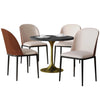 Verve 5-Piece Dining Set with 36" Round MDF Top Table and 4 Leather/Suede Fabric/Velvet Dining Side Chairs
