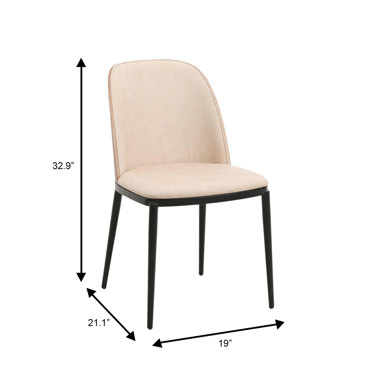 Verve 5-Piece Dining Set with 36" Round MDF Top Table and 4 Leather/Suede Fabric/Velvet Dining Side Chairs - Elax Furniture