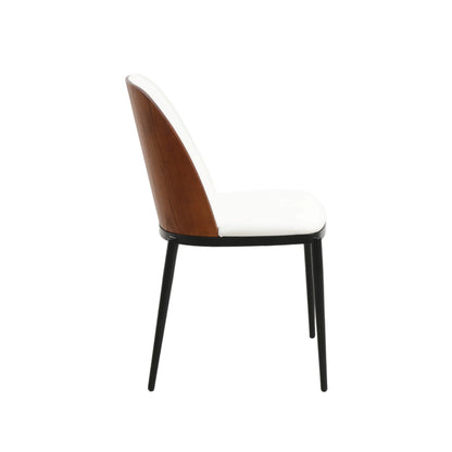 Voren 7-Piece Dining Set with 55" Rectangular Dining Table in Black Glass Top and 6 Leather/Velvet/Suede Fabric Dining Chairs - Elax Furniture
