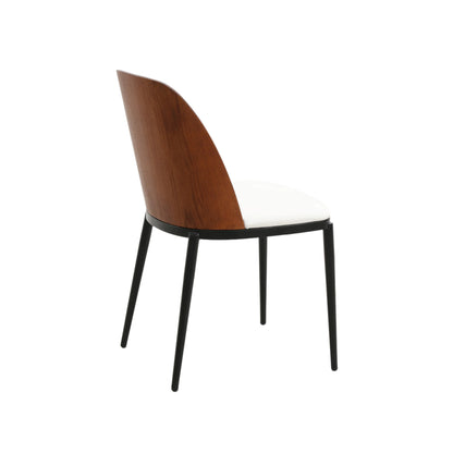Voren 7-Piece Dining Set with 55" Rectangular Dining Table in Black Glass Top and 6 Leather/Velvet/Suede Fabric Dining Chairs - Elax Furniture