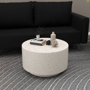 Terra 36" Round Coffee Table in Fiberstone for Indoor and Outdoor White Coffee Table LeisureMod