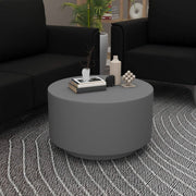 Terra 36" Round Coffee Table in Fiberstone for Indoor and Outdoor Grey Coffee Table LeisureMod