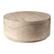 Terra 36" Round Coffee Table in Fiberstone for Indoor and Outdoor Travertine Coffee Table LeisureMod