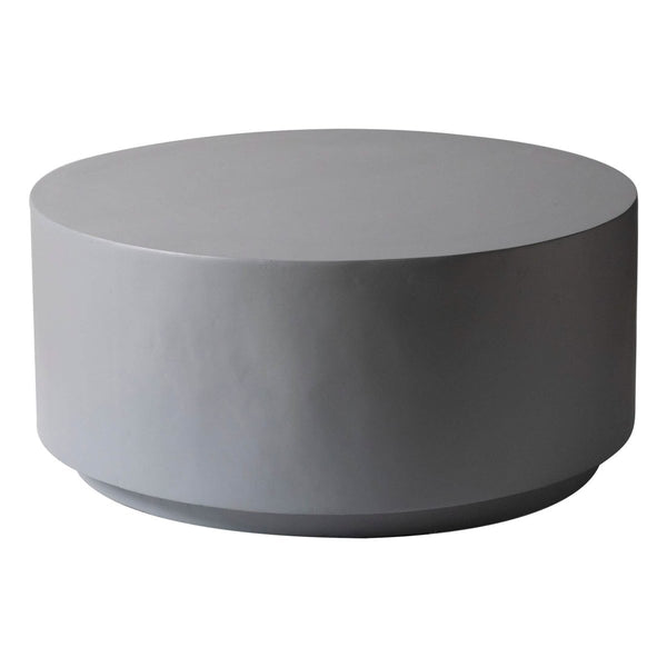 Terra 36" Round Coffee Table in Fiberstone for Indoor and Outdoor Grey Coffee Table LeisureMod