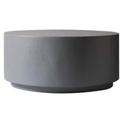 Terra 36" Round Coffee Table in Fiberstone for Indoor and Outdoor Grey Coffee Table LeisureMod