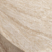 Terra 36" Round Coffee Table in Fiberstone for Indoor and Outdoor Travertine Coffee Table LeisureMod